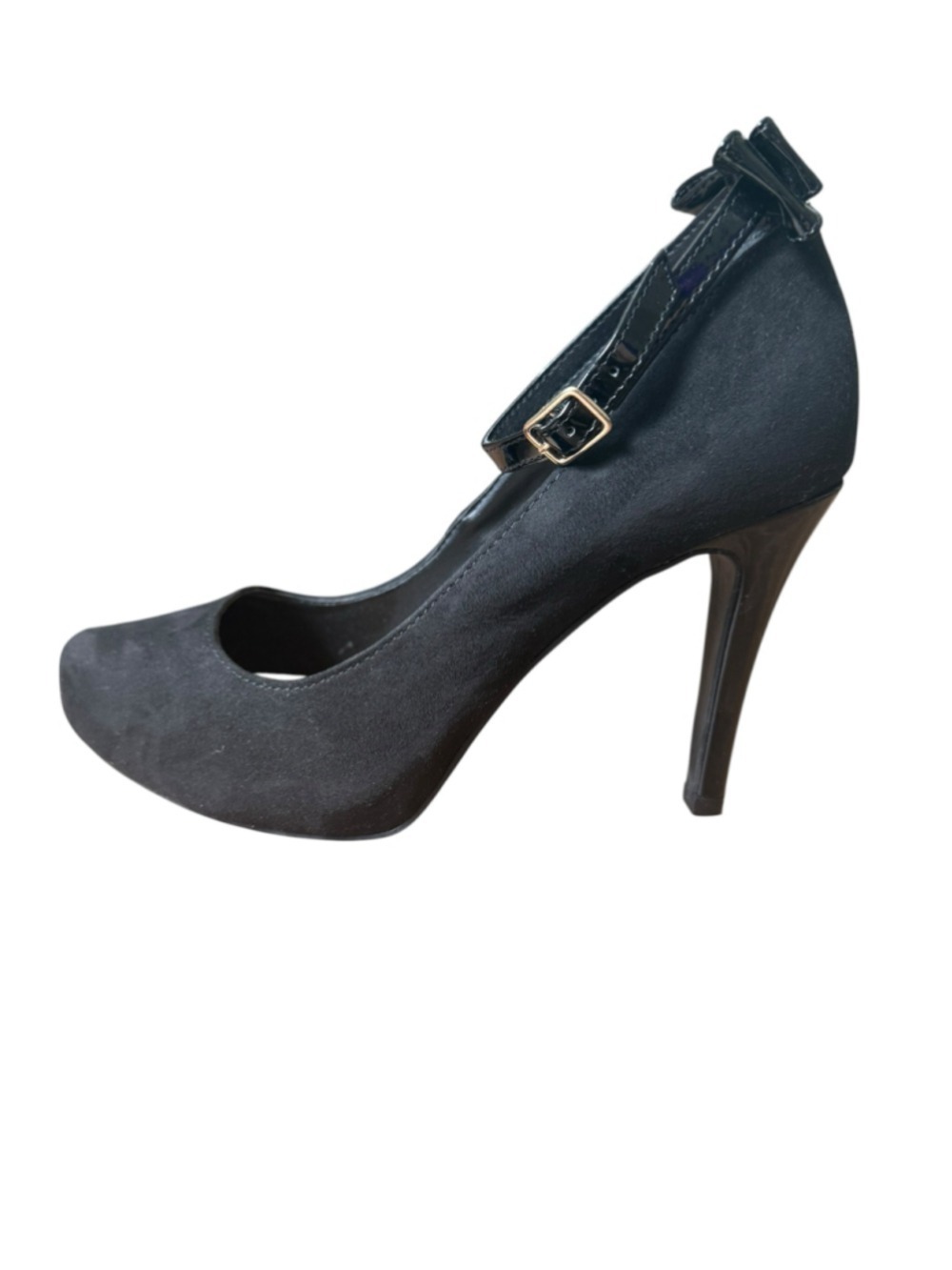 Women's Torrid Black MicroSuede Ankle Strap Bow Heels Size 8